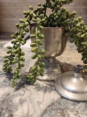 Pewter Metal Ornamental Dish Old German